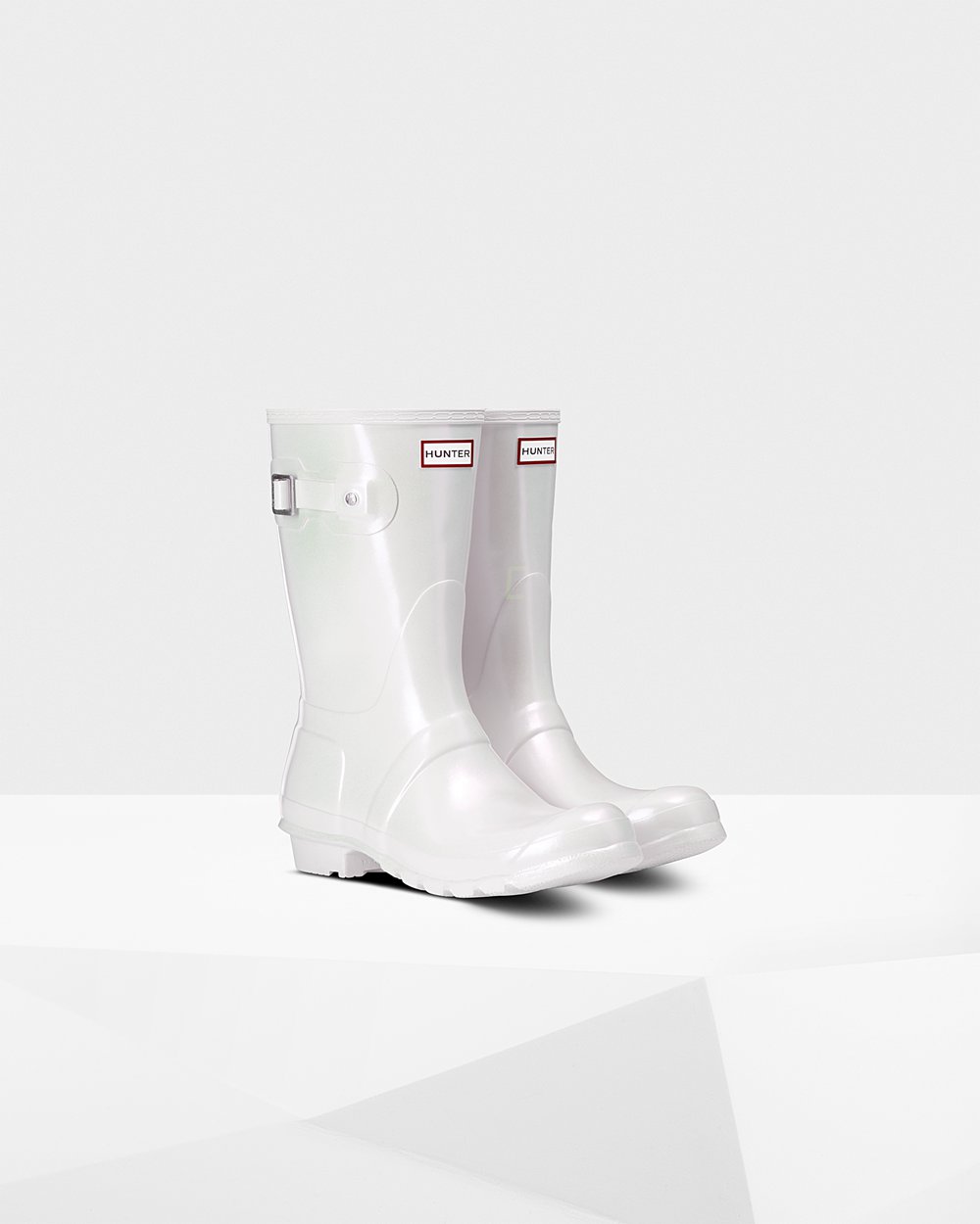 Womens Hunter Original Nebula - Short Rain Boots Silver - 2871-NVSKT